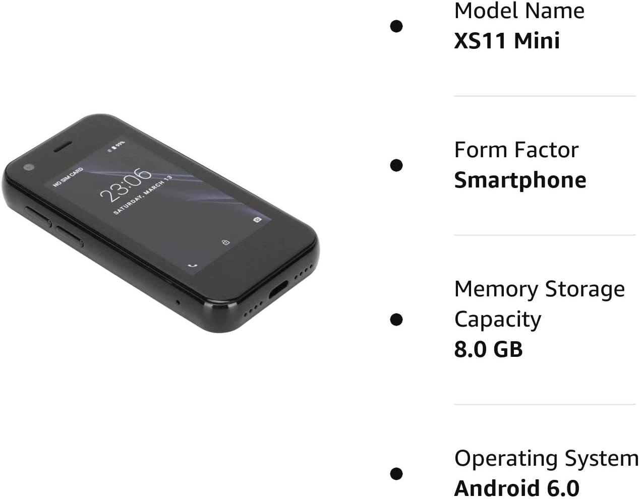 Dilwe XS11 Mini Smartphone for Kids， 3G 2.5Inch Student Pocket Cellphone WiFi GPS 1GB 8GB Quad Core Android Cell Phones， Great Gift for Kids and Students， 2MP/5MP Camera(2.5" Black) - Image 4